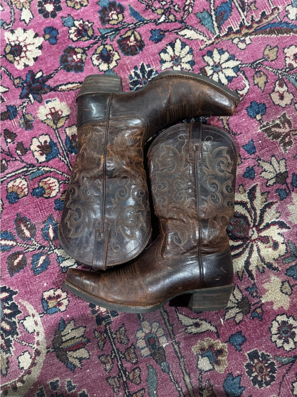 Ariat Dark Brown Embroidered Western Heeled Boots